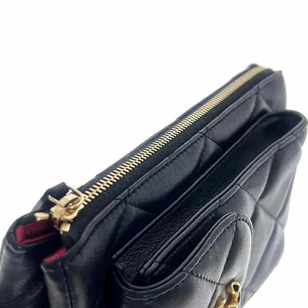 Chanel 19 Chain Clutch Lambskin Coco Black Gold Hardware Silver Hardware Handbag - Picture 10 of 11